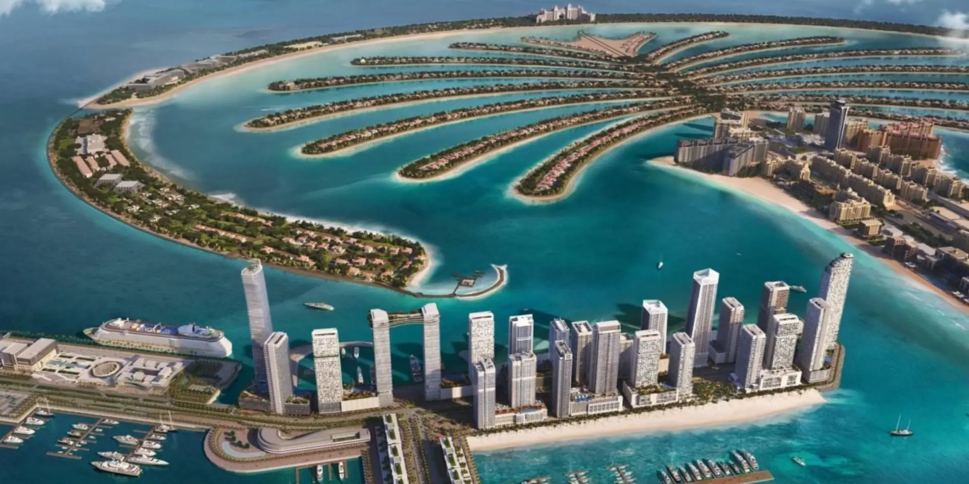 Dubai 2040 Urban Master Plan visualization showing future city development