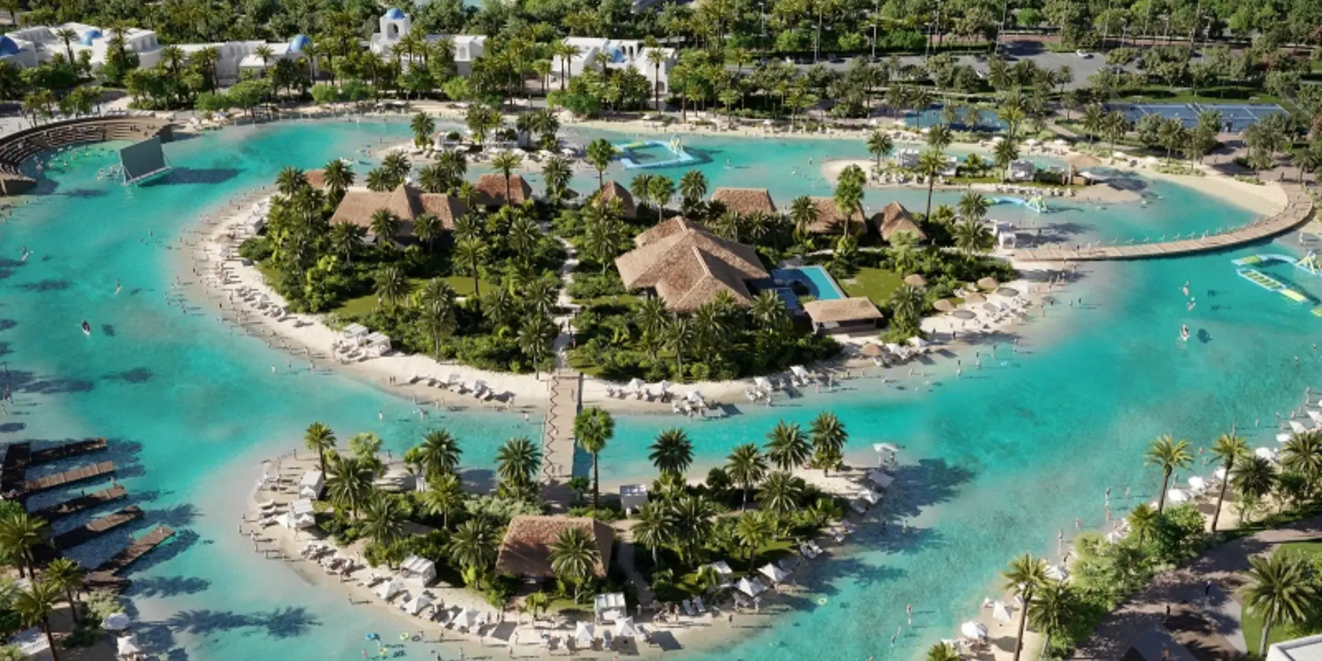 Damac Lagoons Mediterranean-themed community with water features and villas