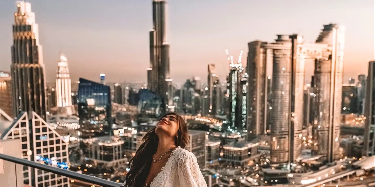Stunning Dubai skyline view showcasing iconic landmarks and photogenic locations perfect for Instagram