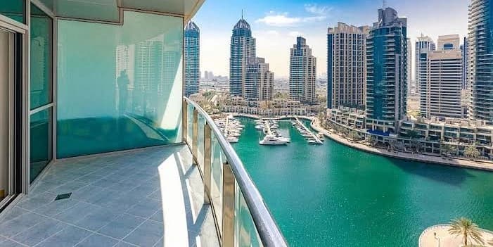 Comparison of a high-floor Dubai apartment skyline view and a low-floor apartment with podium access