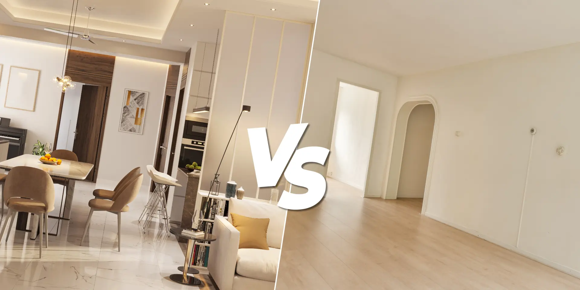 Modern furnished apartment in Dubai showcasing living space and amenities