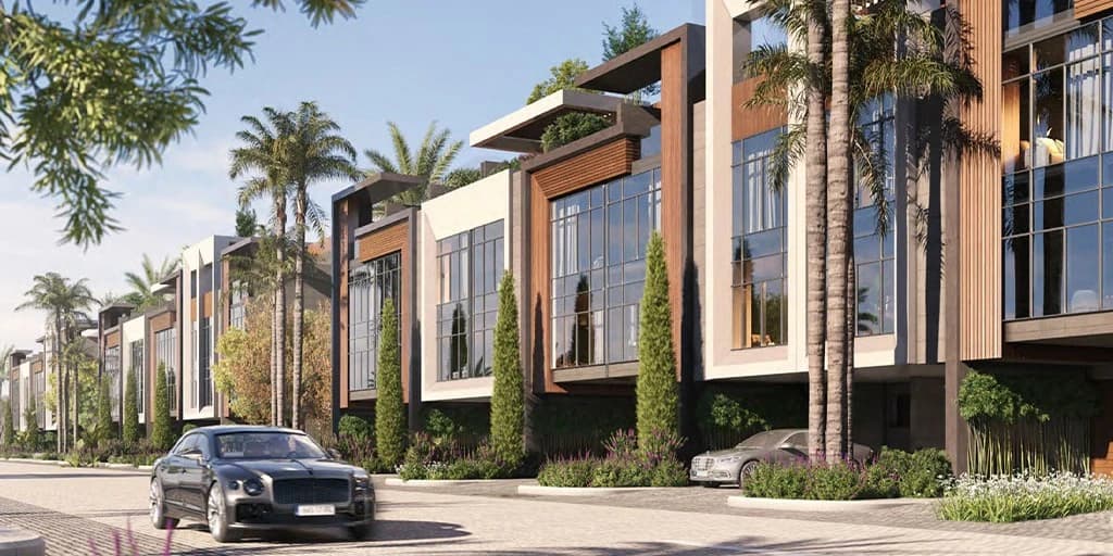 Modern luxury townhouse in Dubai master-planned community with private garden and family amenities