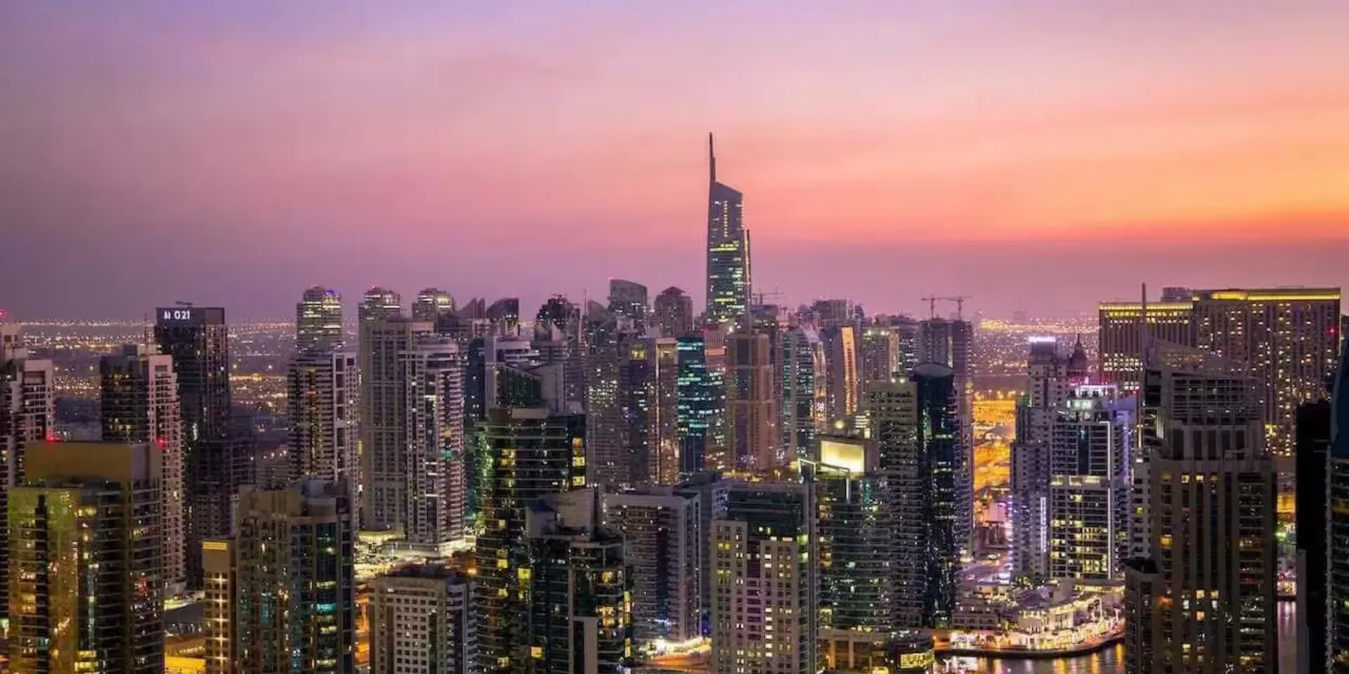 Business Bay Dubai skyline with luxury waterfront developments along Dubai Canal in 2026