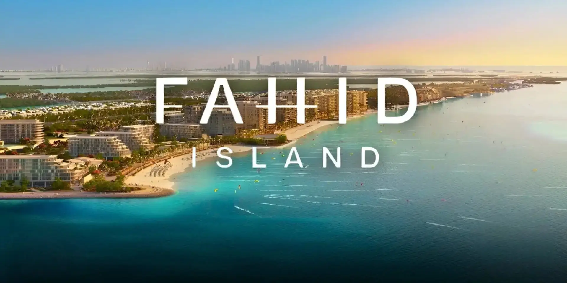 Al Fahid Island development with comparison chart of Abu Dhabi coastal areas