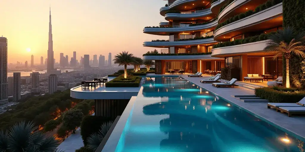 Dubai luxury skyline showcasing high-end real estate, fashion, and lifestyle
